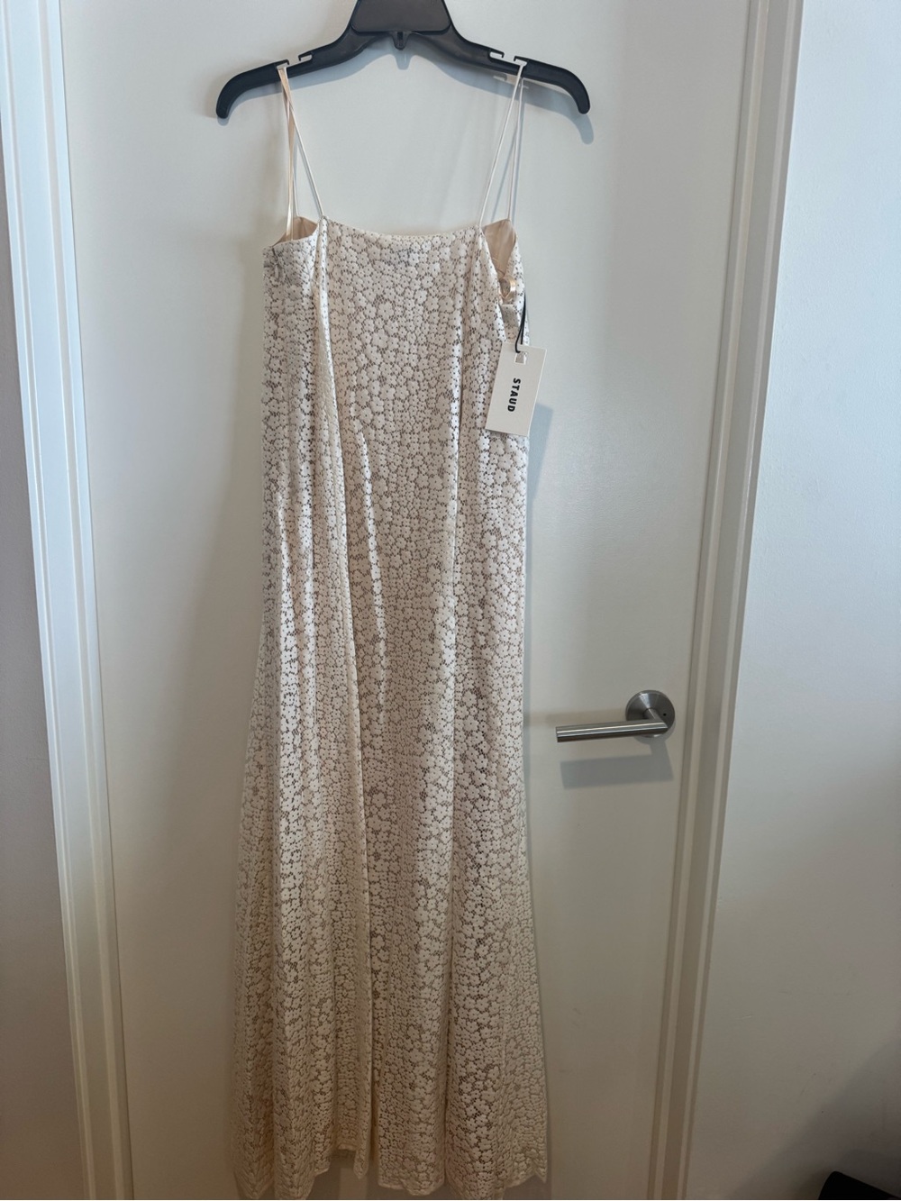 STAUD Cream Guipere Lace Maxi Slip Dress - Picture 3 of 4
